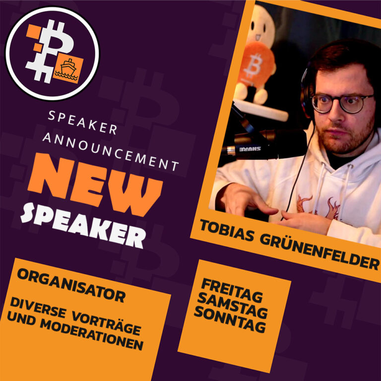 Tobias Grünenfelder ist Unternehmer und Bitcoin-Enthusiast aus der Schweiz, der sich dafür einsetzt, Wissen rund um Bitcoin verständlich und praxisnah zu vermitteln. Er ist Mitgründer und Präsident des Vereins Bitcoin Block und hat das Bitcoin-Event Satoship ins Leben gerufen, das er auch organisiert.  In Vorträgen und Workshops zeigt er, wie Menschen Bitcoin sicher nutzen und selbst verwahren können – und warum finanzielle Selbstbestimmung immer wichtiger wird.